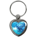 Fractal Occean Waves Artistic Background Key Chains (Heart)  Front