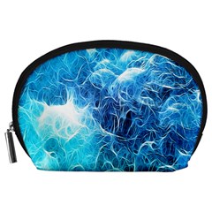 Fractal Occean Waves Artistic Background Accessory Pouches (Large) 