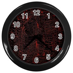 Black And Red Background Wall Clocks (black) by Amaryn4rt