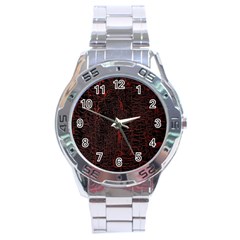 Black And Red Background Stainless Steel Analogue Watch by Amaryn4rt