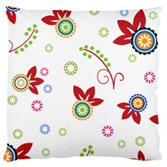 Colorful Floral Wallpaper Background Pattern Large Flano Cushion Case (two Sides) by Amaryn4rt
