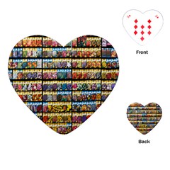 Flower Seeds For Sale At Garden Center Pattern Playing Cards (heart)  by Amaryn4rt