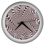 Digital Fractal Pattern Wall Clocks (Silver)  Front