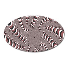 Digital Fractal Pattern Oval Magnet