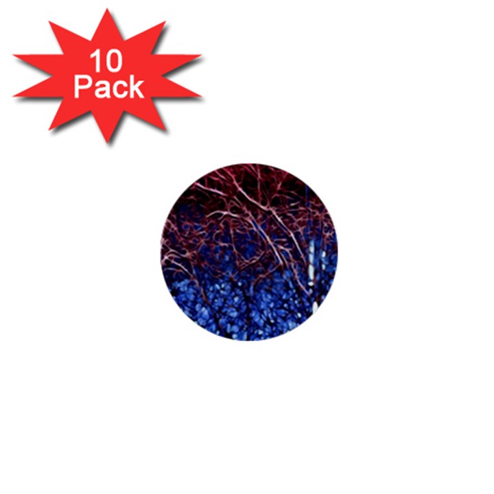Autumn Fractal Forest Background 1  Mini Buttons (10 pack) 