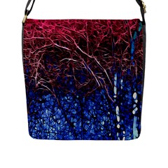 Autumn Fractal Forest Background Flap Messenger Bag (l) 