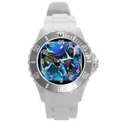 Water Is The Future Round Plastic Sport Watch (l) by Amaryn4rt