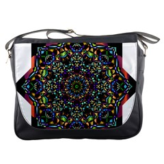 Mandala Abstract Geometric Art Messenger Bags by Amaryn4rt