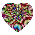 Magic Fractal Flower Multicolored Ornament (Heart) Front