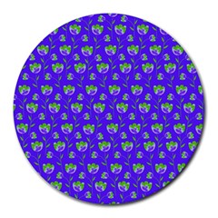 Floral Pattern Round Mousepads by Valentinaart