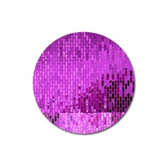 Purple Background Scrapbooking Paper Magnet 3  (Round)