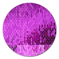 Purple Background Scrapbooking Paper Magnet 5  (round) by Amaryn4rt