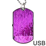 Purple Background Scrapbooking Paper Dog Tag USB Flash (Two Sides) Front