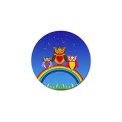 Owls Rainbow Animals Birds Nature Golf Ball Marker (4 Pack) by Amaryn4rt