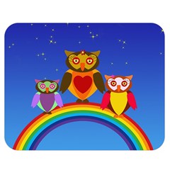 Owls Rainbow Animals Birds Nature Double Sided Flano Blanket (medium)  by Amaryn4rt