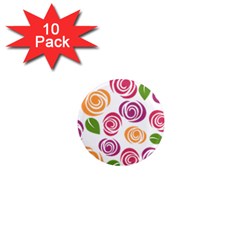 Colorful Seamless Floral Flowers Pattern Wallpaper Background 1  Mini Magnet (10 Pack)  by Amaryn4rt