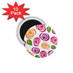 Colorful Seamless Floral Flowers Pattern Wallpaper Background 1.75  Magnets (10 pack)  Front