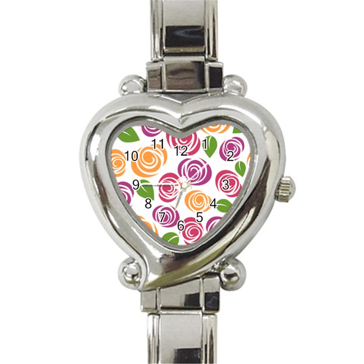 Colorful Seamless Floral Flowers Pattern Wallpaper Background Heart Italian Charm Watch
