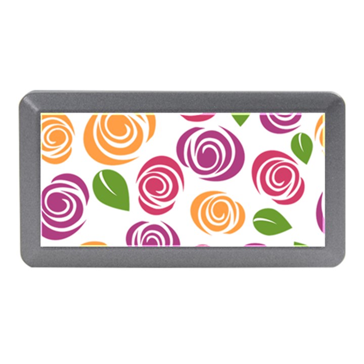 Colorful Seamless Floral Flowers Pattern Wallpaper Background Memory Card Reader (Mini)