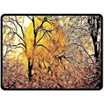 Summer Sun Set Fractal Forest Background Double Sided Fleece Blanket (Large)  80 x60  Blanket Front