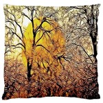 Summer Sun Set Fractal Forest Background Large Flano Cushion Case (Two Sides) Front