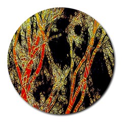 Artistic Effect Fractal Forest Background Round Mousepads