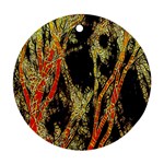 Artistic Effect Fractal Forest Background Round Ornament (Two Sides) Back