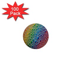 Bubbles Rainbow Colourful Colors 1  Mini Buttons (100 Pack)  by Amaryn4rt