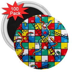 Snakes And Ladders 3  Magnets (100 Pack) by Amaryn4rt