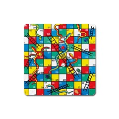 Snakes And Ladders Square Magnet by Amaryn4rt