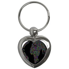 World Earth Planet Globe Map Key Chains (heart)  by Amaryn4rt