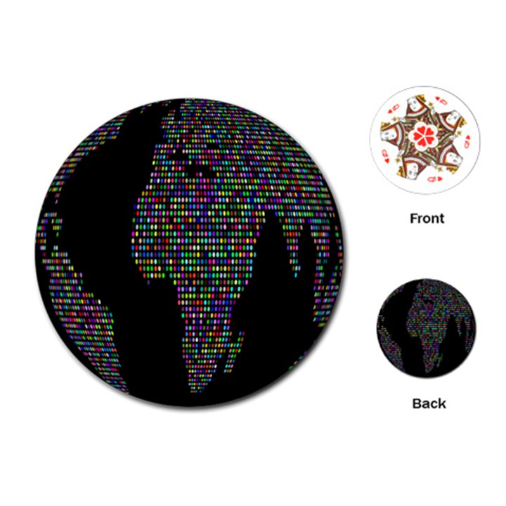 World Earth Planet Globe Map Playing Cards (Round) 