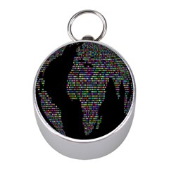 World Earth Planet Globe Map Mini Silver Compasses by Amaryn4rt