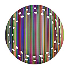 Striped Stripes Abstract Geometric Ornament (Round Filigree)