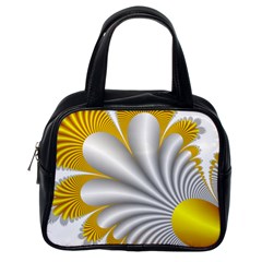 Fractal Gold Palm Tree  Classic Handbags (one Side) by Amaryn4rt