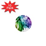 Colour Smoke Rainbow Color Design 1  Mini Buttons (10 pack)  Front