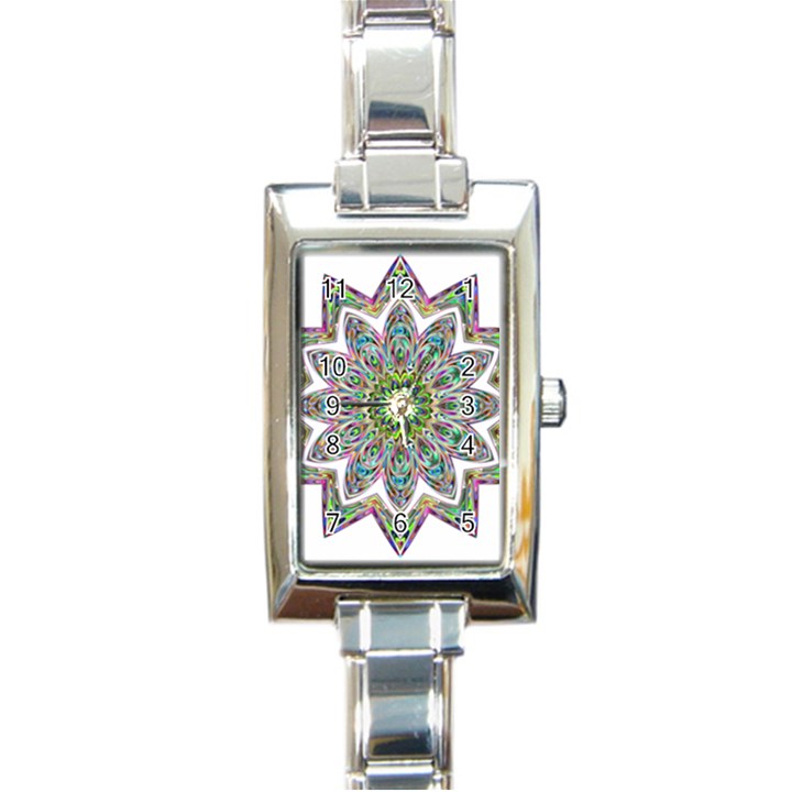 Decorative Ornamental Design Rectangle Italian Charm Watch