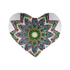 Decorative Ornamental Design Standard 16  Premium Heart Shape Cushions by Amaryn4rt