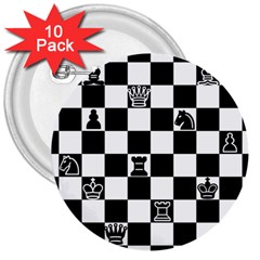 Chess 3  Buttons (10 Pack)  by Valentinaart