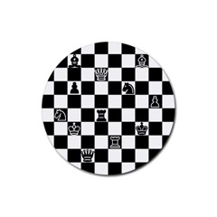 Chess Rubber Round Coaster (4 Pack)  by Valentinaart