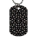 Dark Ditsy Floral Pattern Dog Tag (Two Sides) Front