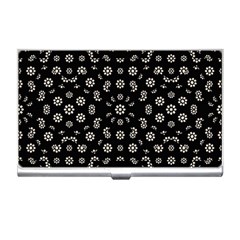 Dark Ditsy Floral Pattern Business Card Holders by dflcprints