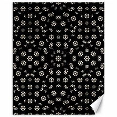 Dark Ditsy Floral Pattern Canvas 11  X 14   by dflcprints