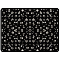 Dark Ditsy Floral Pattern Fleece Blanket (large)  by dflcprints