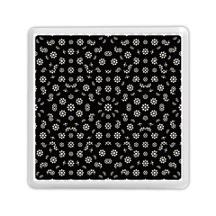 Dark Ditsy Floral Pattern Memory Card Reader (square)  by dflcprints