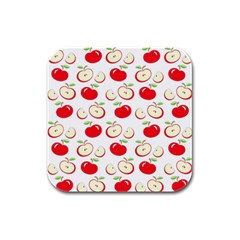 Apple Pattern Rubber Square Coaster (4 Pack)  by Valentinaart