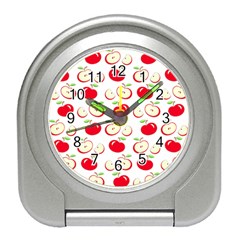 Apple Pattern Travel Alarm Clocks by Valentinaart