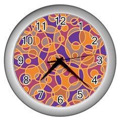 Pattern Wall Clocks (silver)  by Valentinaart