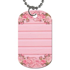 Pink Peony Outline Romantic Dog Tag (two Sides) by Simbadda