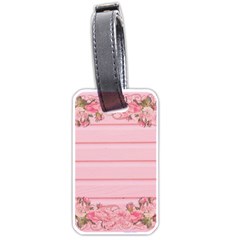 Pink Peony Outline Romantic Luggage Tags (two Sides) by Simbadda